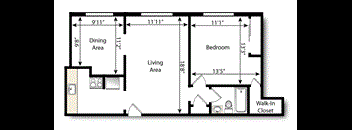 1 bedroom floorplan