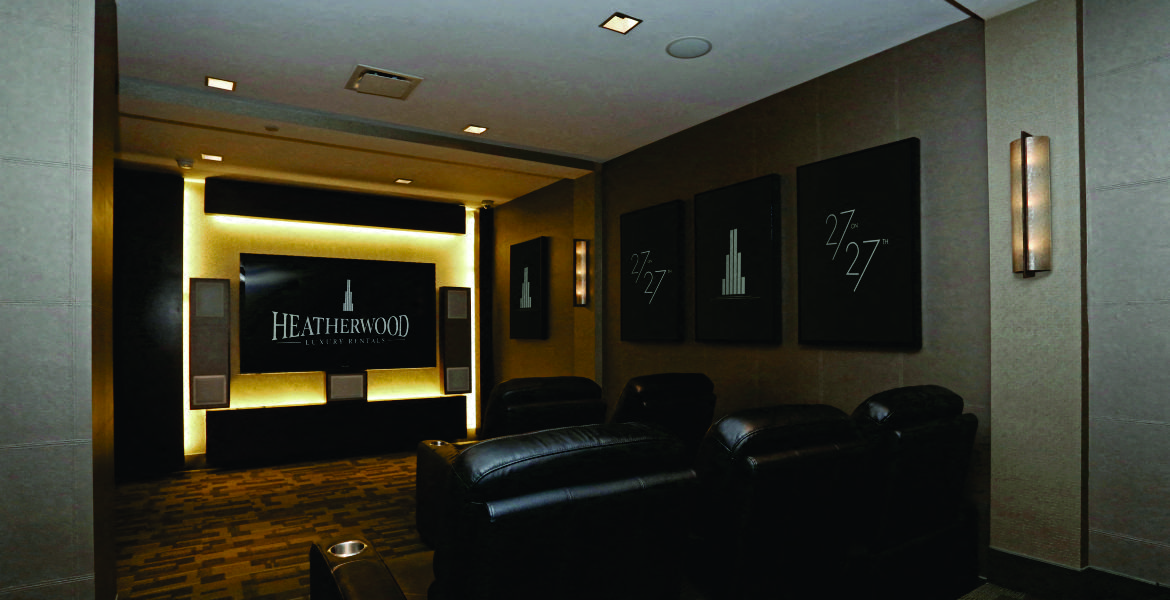 media and theatre room at 27 on 27th, New York, 11101