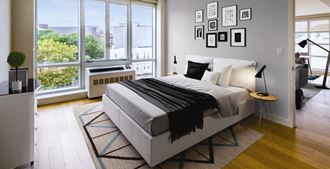 Bedroom With Expansive Windows at 568 Union, Brooklyn, New York