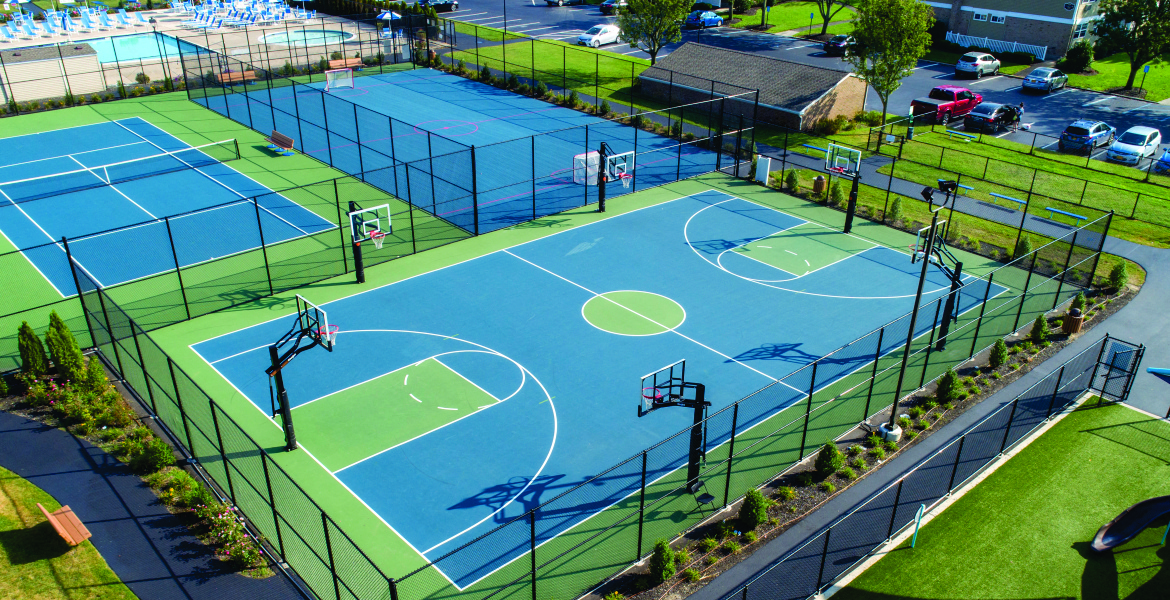 Outdoor Basketball and Tennis Courts at Colony Park, Ronkonkoma