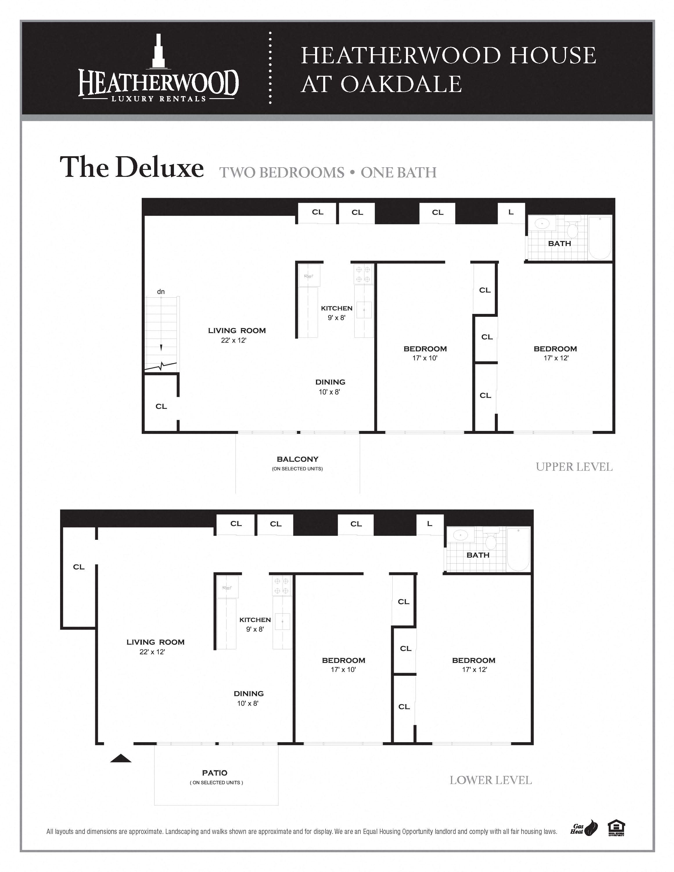 Upgraded 2 Bedroom Floorplan at Heatherwood house at Oakdale
