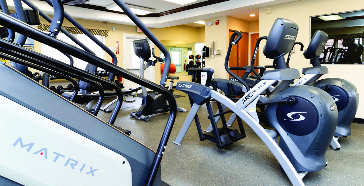 fitness Center equipment at Heatherwood House at Patchogue, Patchogue, NY, 11772