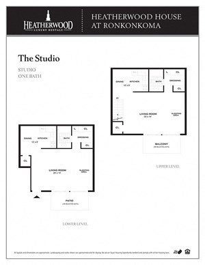 The Studio Floorplan at Heatherwood House at Ronkonkoma, Lake Ronkonkoma, New York