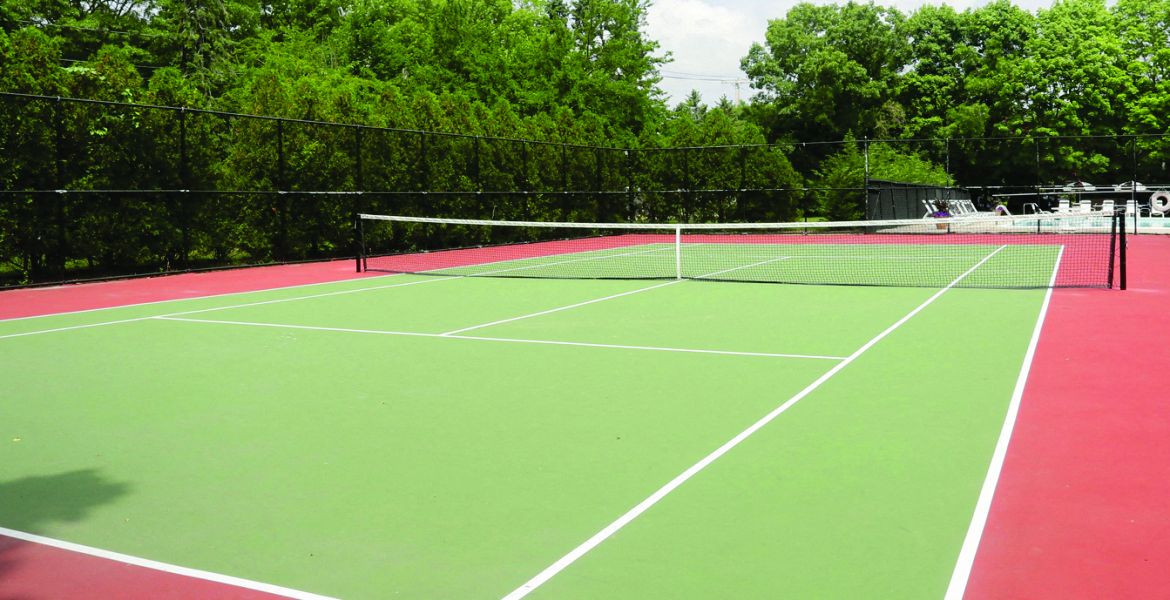 outdoor tennis court wide shot at Lakeside Village, New York, 11772