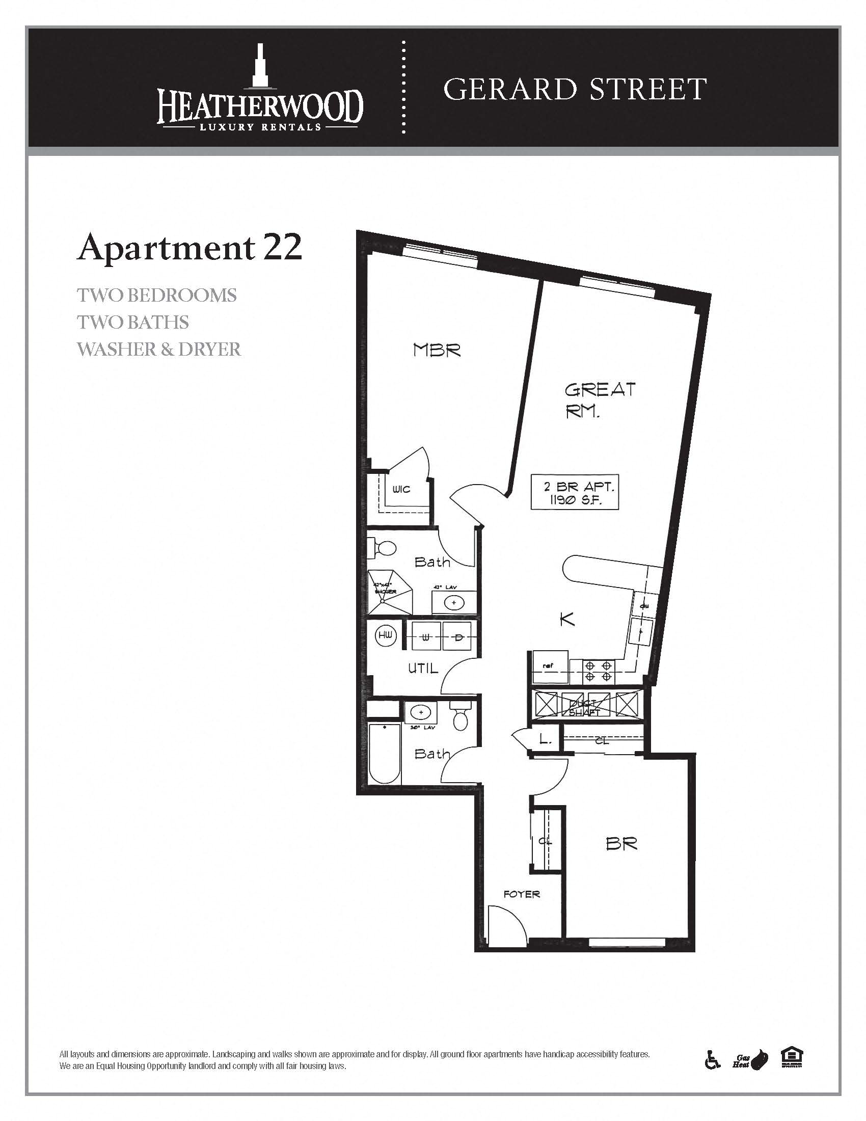 Unit20 Floor Plan at Gerard Street Apartments, New York