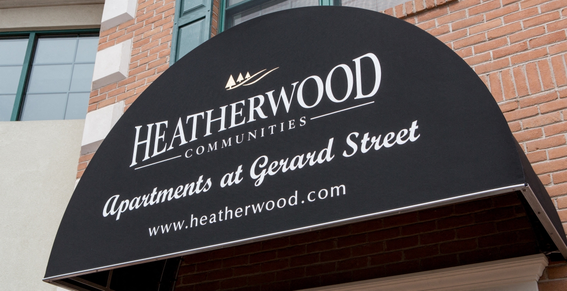 Property Sign at Gerard Street Apartments, Huntington