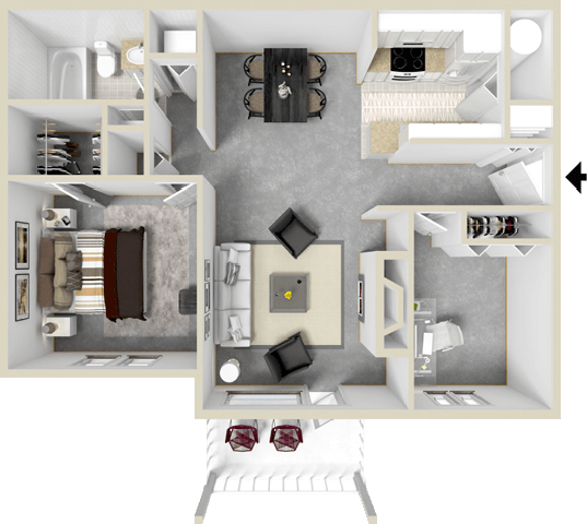 Clipper Floor Plan at Waterman's Crossing Apartments in Newport News, VA