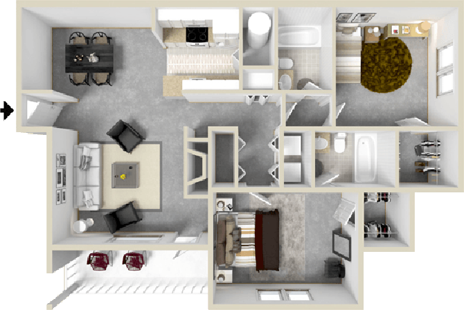 Schooner_2_Floor Planat Waterman's Crossing Apartments in Newport News, VA