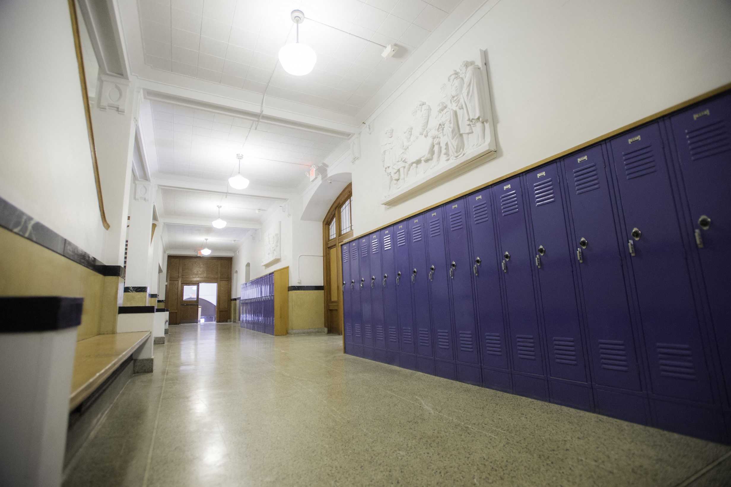 Hallway with School Lockers