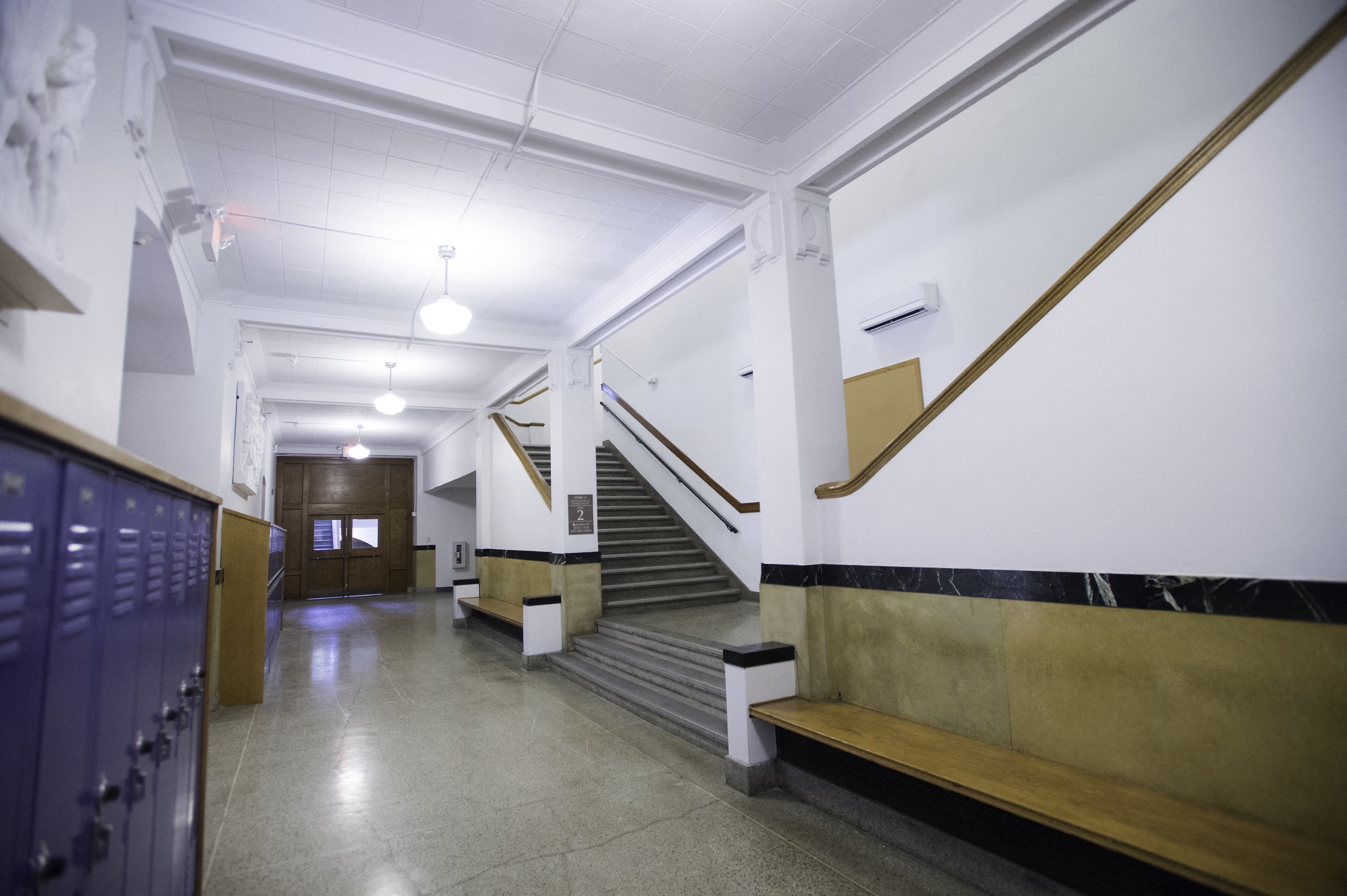 Stairwell, Hallway, Lockers