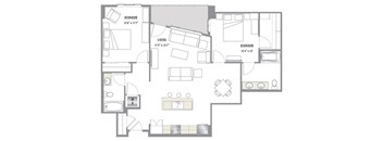 B3 Floor Plan at 2020 Lawrence, DENVER, Colorado
