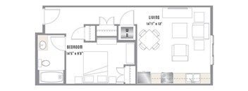 A2 Floor Plan at 2020 Lawrence, Colorado