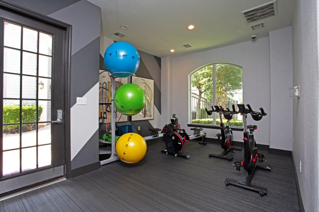 exercise balls in the fitness room