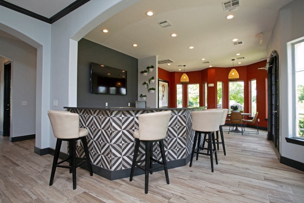 Lobby bar view with tv