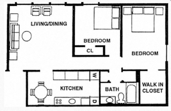 2 Bedroom 1 Bath