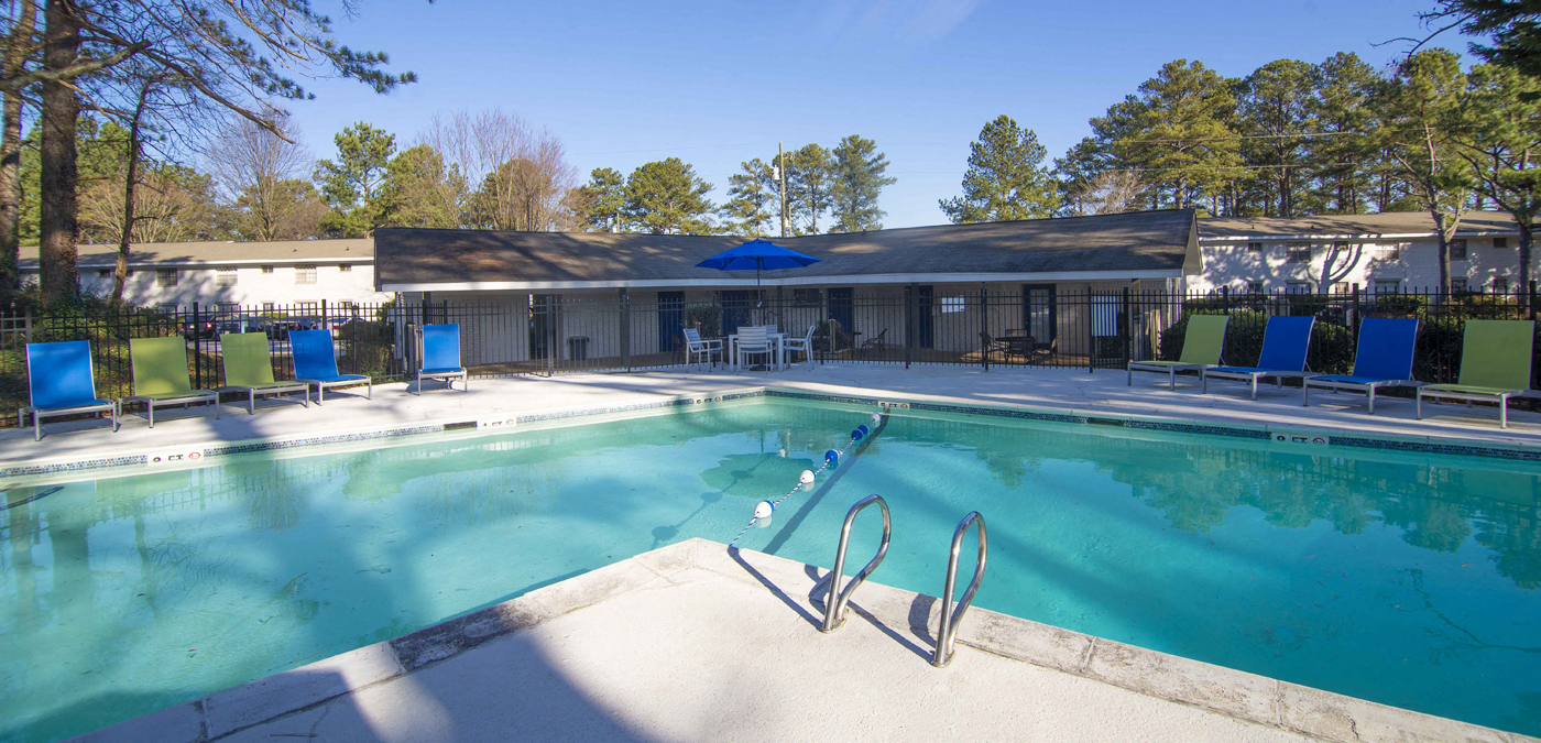 the swimming pool at our apartments