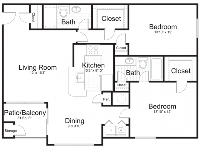 Two Bedroom | Two Bathroom