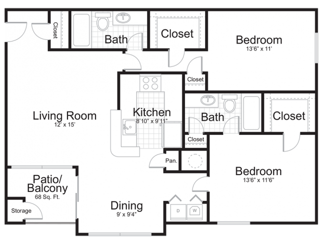 Two Bedroom | Two Bathroom