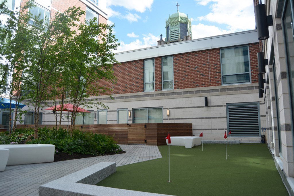the courtyard of our office building
