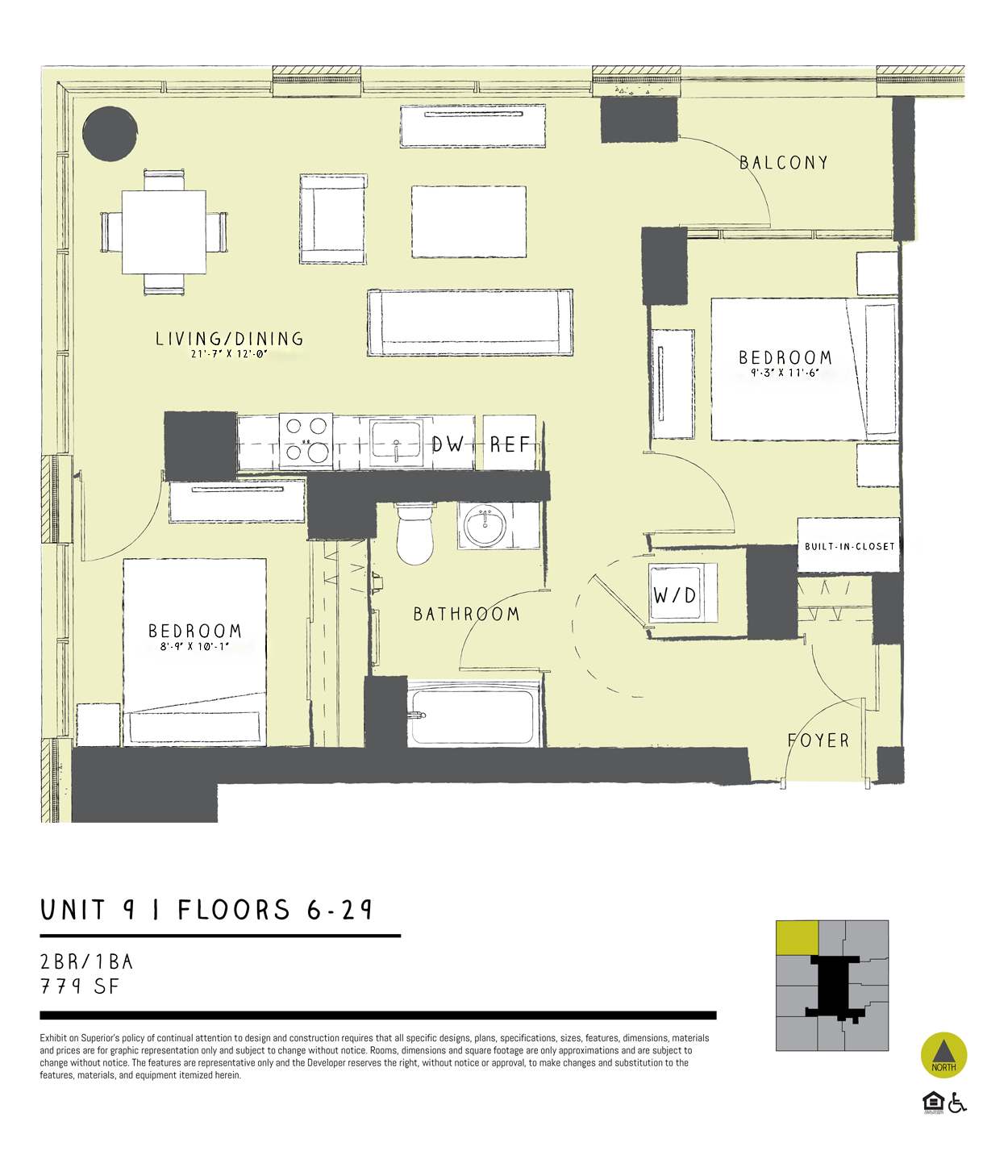 One Bedroom + Home Office 09A