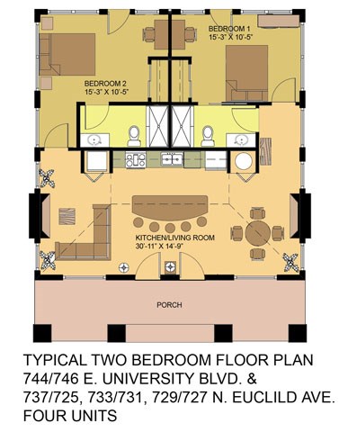 742 E University Blvd 1-2 Beds Duplex/Triplex for Rent - Photo Gallery 8