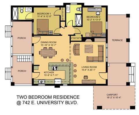 742 E University Blvd 1-2 Beds Duplex/Triplex for Rent - Photo Gallery 9