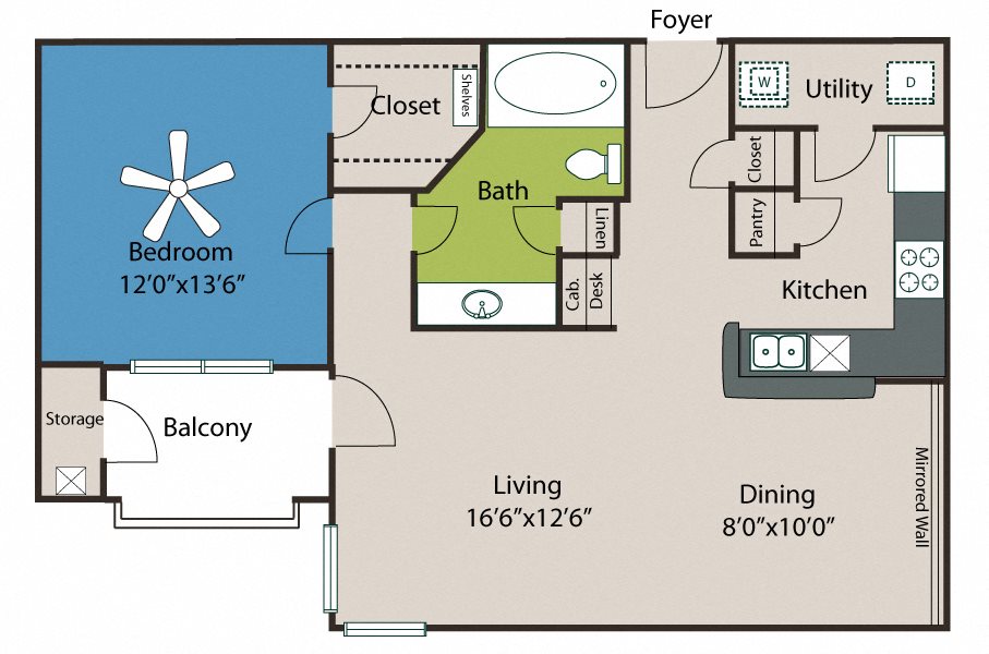 1B Floor Plan 3