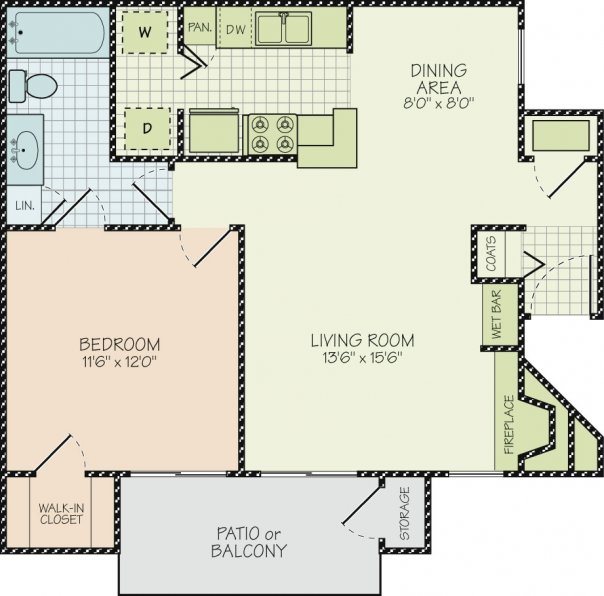 Floor Plan A Floor Plan A at Hudson Orchard Park Apartments, 49 Orchard Park Drive, Greenville