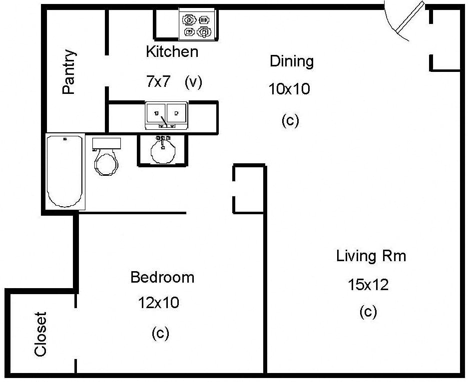 1 Bedroom w/ 1 Bath