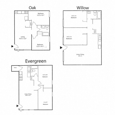 2 bedroom 1 bath