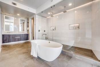 Luxury High Rise in Victory Park Luxurious Bathroom with Stand-Alone Tub and Walk-in Shower - Photo Gallery 2