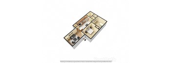 2 Bedroom, 1 Bathroom 850 Sq. Ft Slate Floor plan at Sandstone Court Apartments, Greenwood, IN