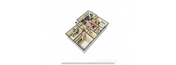 3 Bedroom 2 Bathroom 1,100 Sq. Ft. Quartz Floor Plan at Sandstone Court Apartments, Greenwood, Indiana