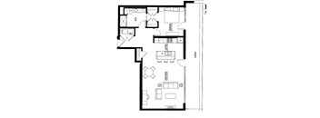 1049sf- Penthouse w/Balcony