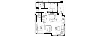 1051sf- 2 Bedroom w/Balcony