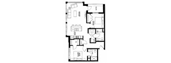 1076sf- 2 Bedroom w/Balcony