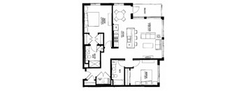 1228sf- 2 Bedroom w/Balcony