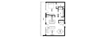 901sf- Penthouse w/Balcony