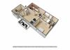 1 Bedroom, 1 Bath Plus Den 3D Floor Plan at Waterstone Place Apartments, Indianapolis 1 Bedroom, 1 Bath Plus Den 3D Floor Plan at Waterstone Place Apartments, Indianapolis