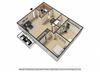 2 Bedroom 1 Bath 3D Floor Plan at Waterstone Place Apartments, Indiana, 46229 2 Bedroom 1 Bath 3D Floor Plan at Waterstone Place Apartments, Indiana, 46229