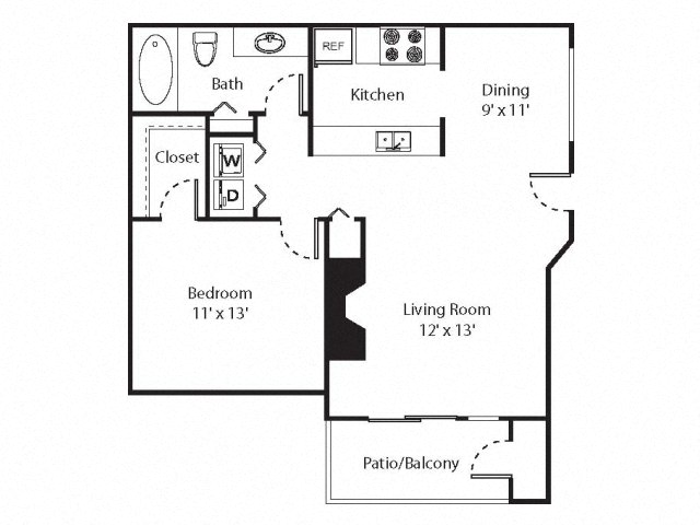 1 x 1 Floorplan at Riverwalk at Happy Valley, Oregon