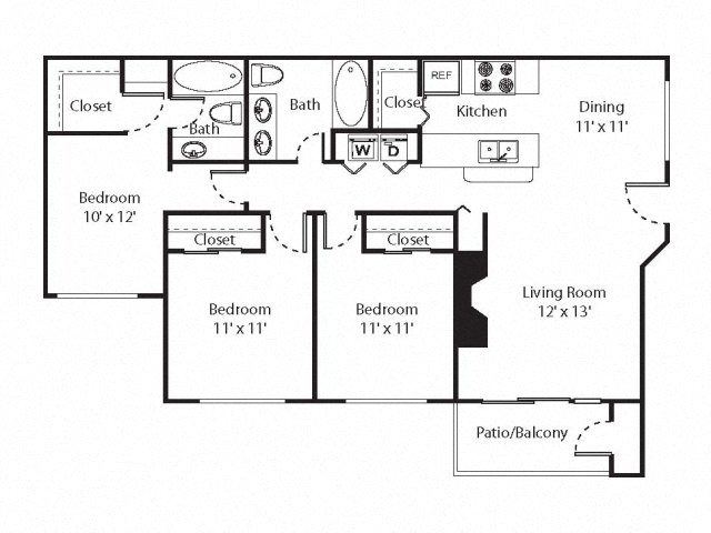 3 x 2 Floorplan at Riverwalk at Happy Valley, Happy Valley, OR, 97086