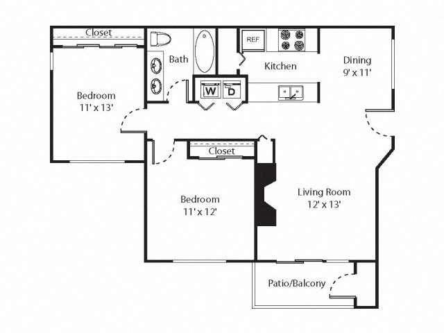 2 x 1 Floorplan at Riverwalk at Happy Valley, Happy Valley OR