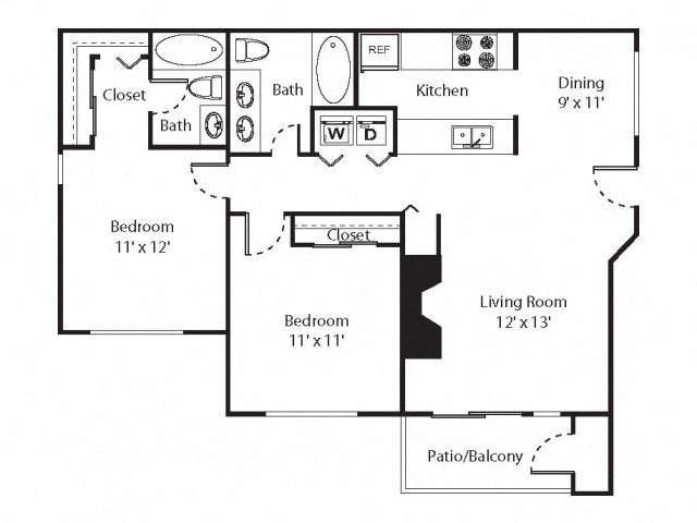 2 x 2 Floorplan at Riverwalk at Happy Valley, OR