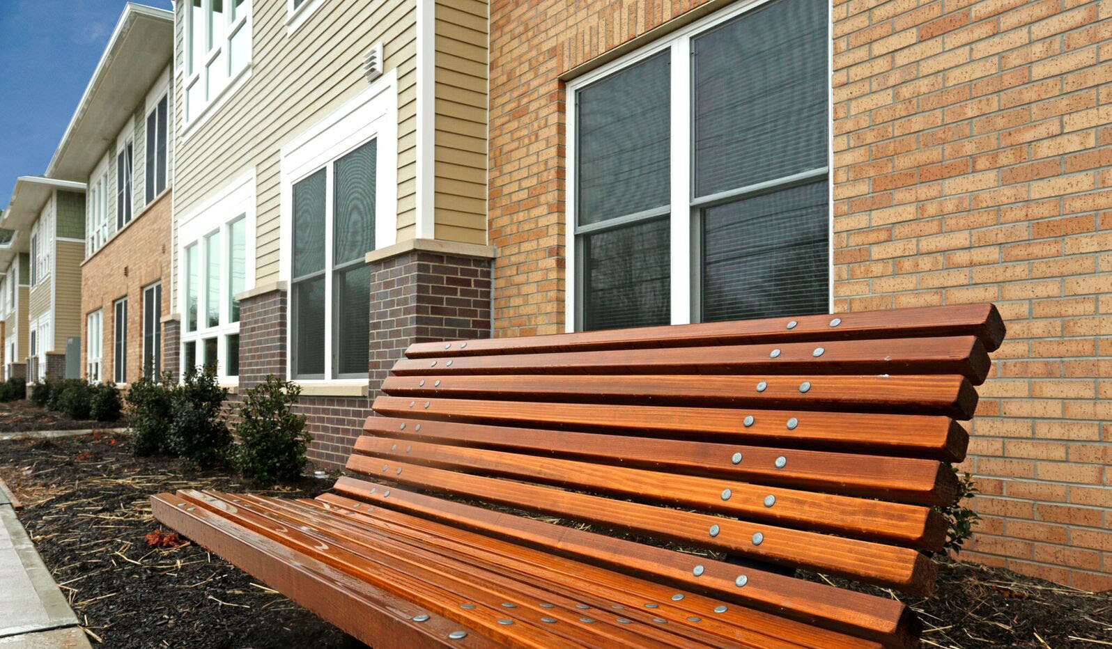 Bench outside of the building