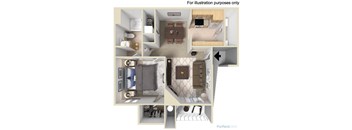 One Bedroom Floor Plan at Rancho Serene, Las Vegas, NV