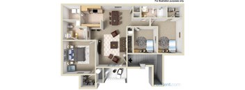 Three Bedroom Floor Plan at Rancho Serene, Las Vegas, 89123