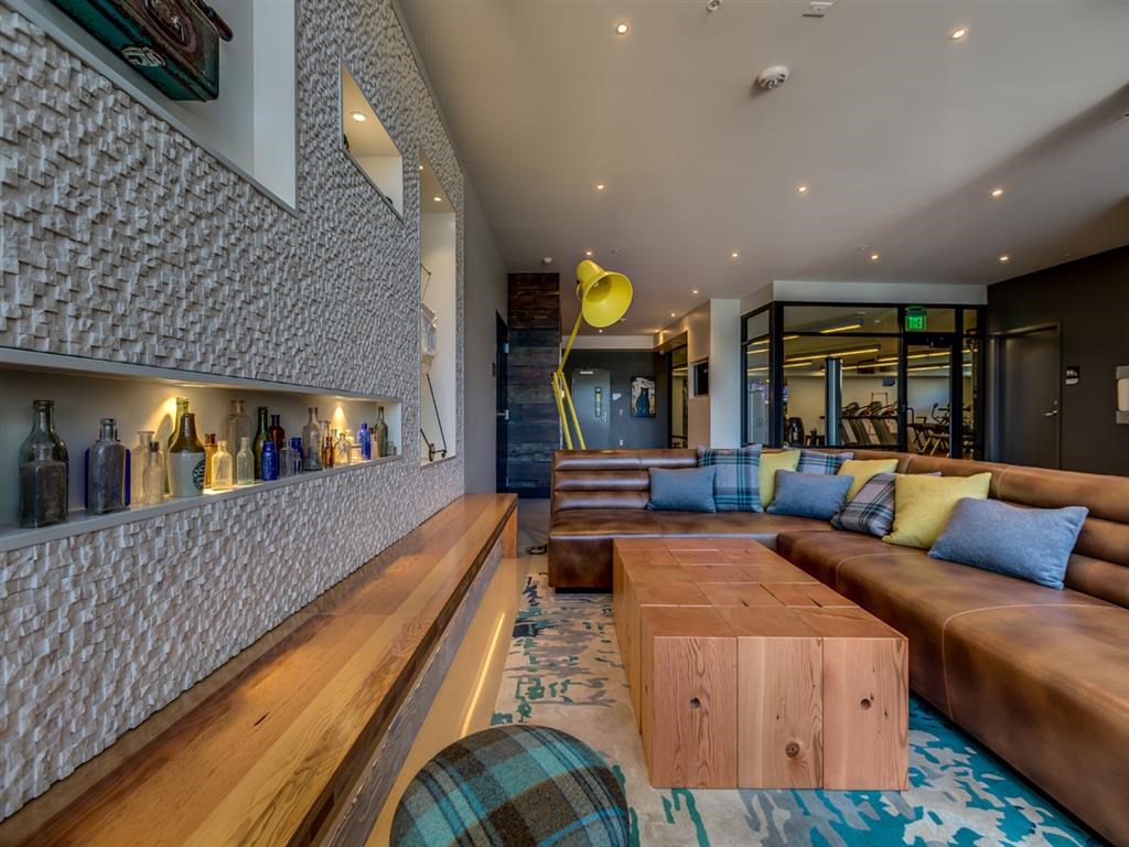 a living room with a couch and a coffee table