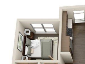 Traditional 2bd 1ba Floor Plan Traditional 2bd 1ba Floor Plan at Link Apartment Homes, 4550 38th Avenue SW