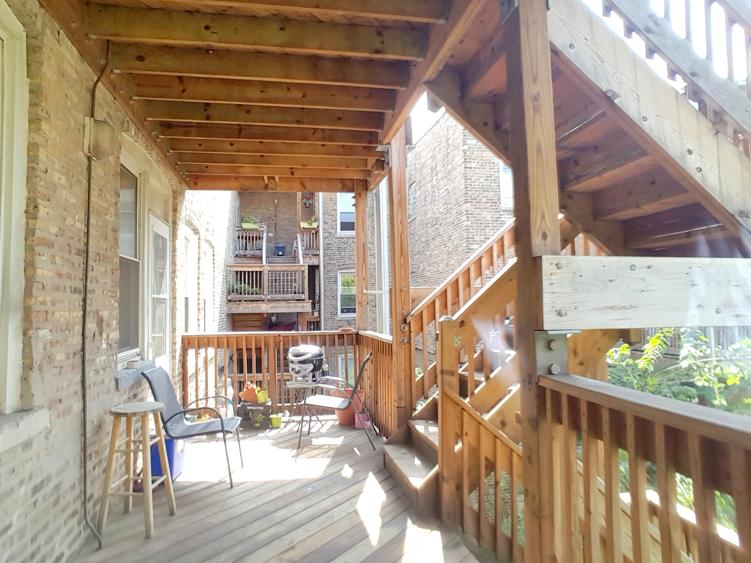 a view of the porch from the back of the house